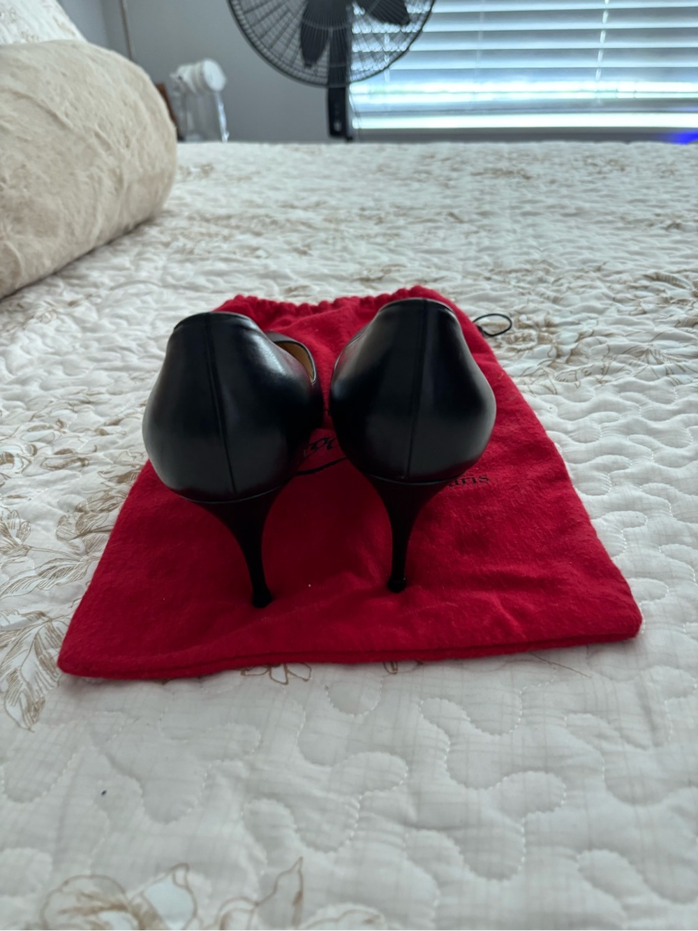 Christian Louboutin Black Patent Pointed-Toe Pumps with Red Sole - Picture 9 of 9